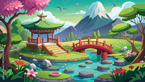 chinese garden in the park