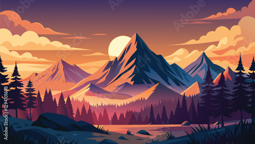 sunrise in the mountains