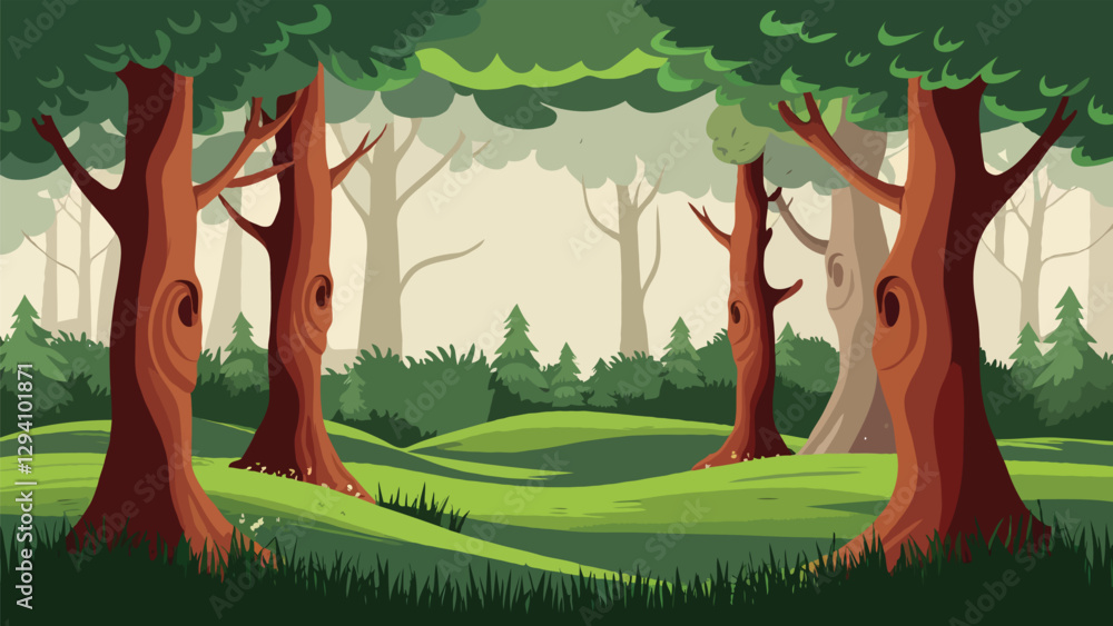 Fototapeta premium vector illustration of a forest