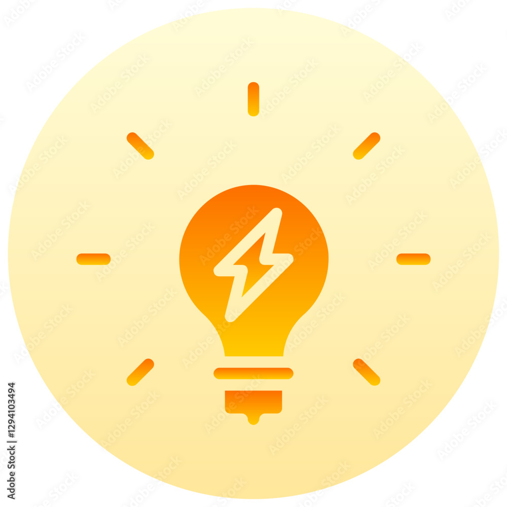 bulb vector round gradient icon bulb vector round gradient icon