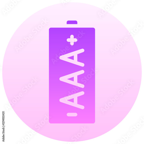 aaa battery vector round gradient icon