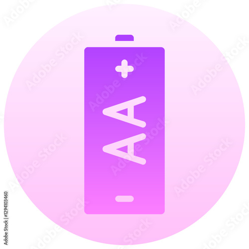 aa battery vector round gradient icon