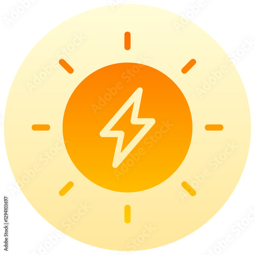sun energy vector round gradient icon