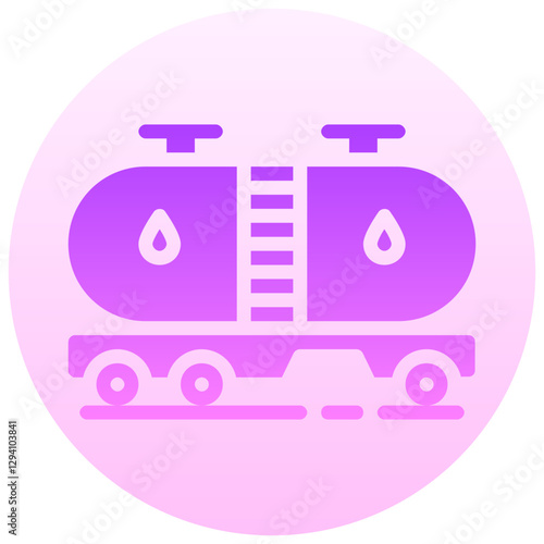 oil tanker vector round gradient icon