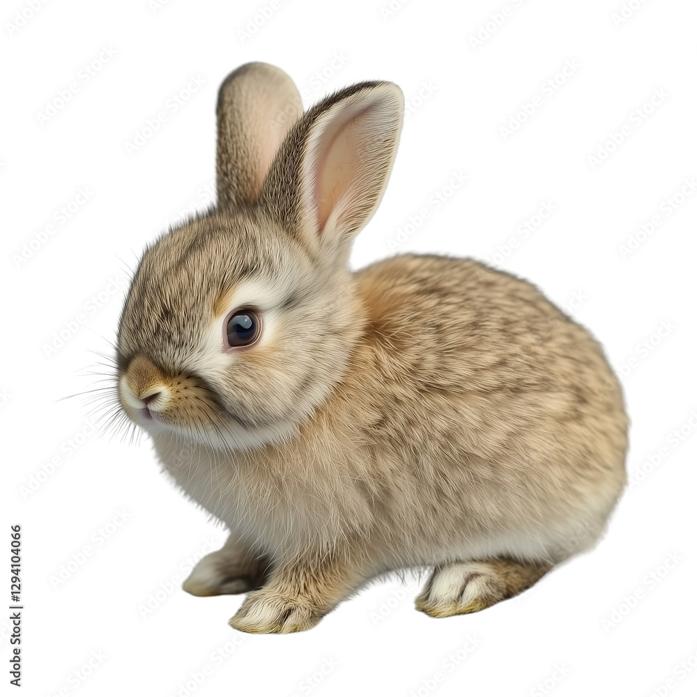 Obraz premium Rabbit Isolated On Transparent Background, perfect for animal themed designs, pet projects, Easter related visual content