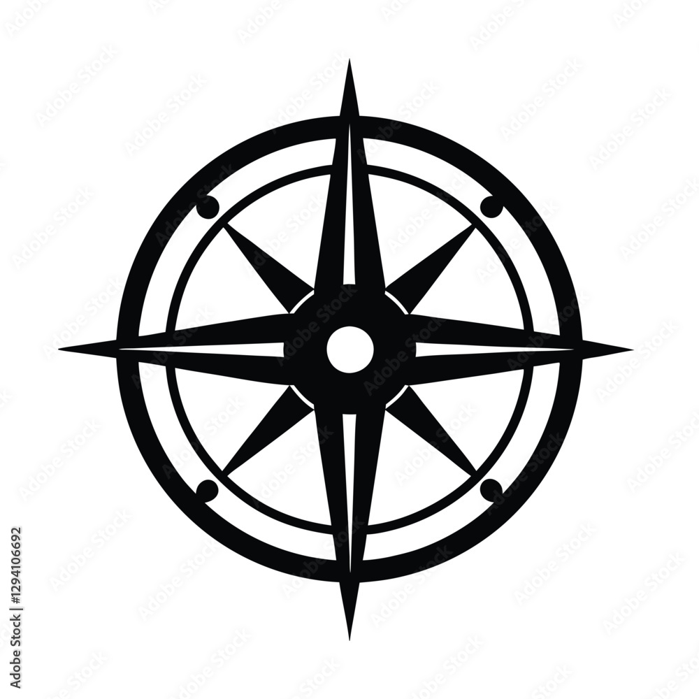 Innovative compass drawing tool vector showing precise guidance for creative office projects on white