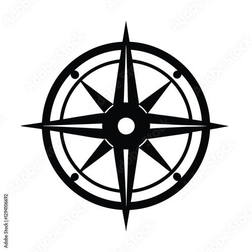Innovative compass drawing tool vector showing precise guidance for creative office projects on white