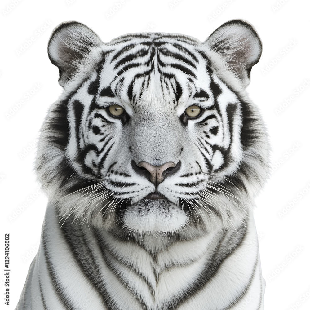 Fototapeta premium A powerful and majestic tiger isolated on a transparent background, perfect for wildlife designs, animal themed projects, and nature illustrations 