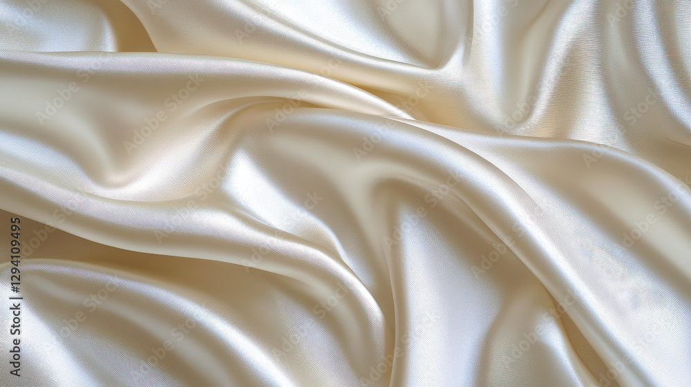 Fototapeta premium Luxurious satin fabric with smooth, reflective surface, showcasing delicate sheen and soft texture. Perfect for elegant designs and fashion applications