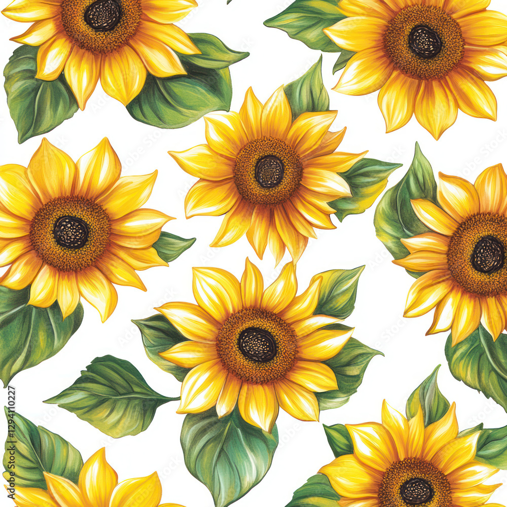 Obraz premium seamless pattern with sunflowers