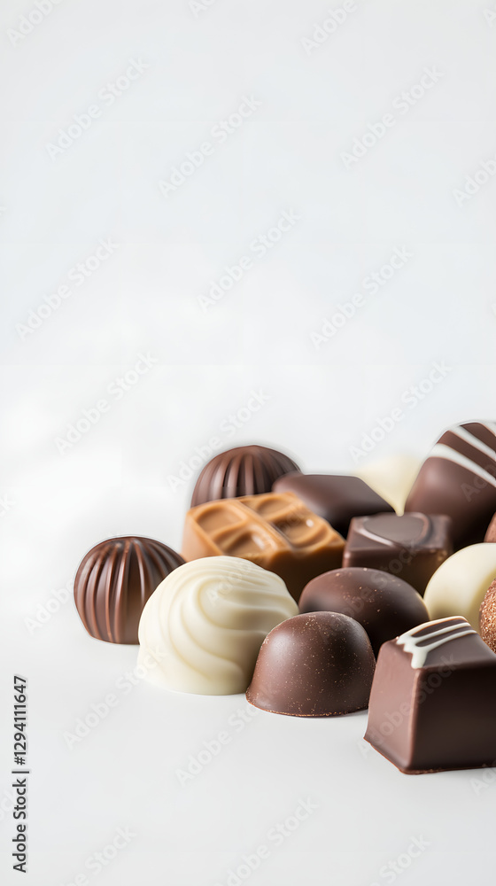 Photo of a variety of chocolates on a white background
Photo of a variety of chocolates on a white background
