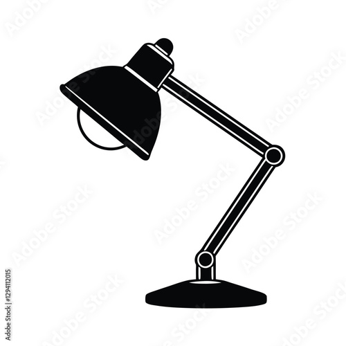 Simple desk lamp illustration offering modern lighting for efficient workspaces in offices on white