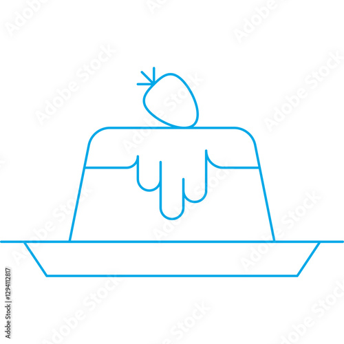 Panna Cotta icon single vector illustration