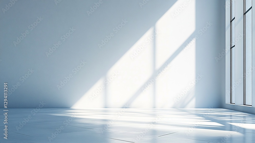Obraz premium Interior room with a bright window and shadows of the sunshine