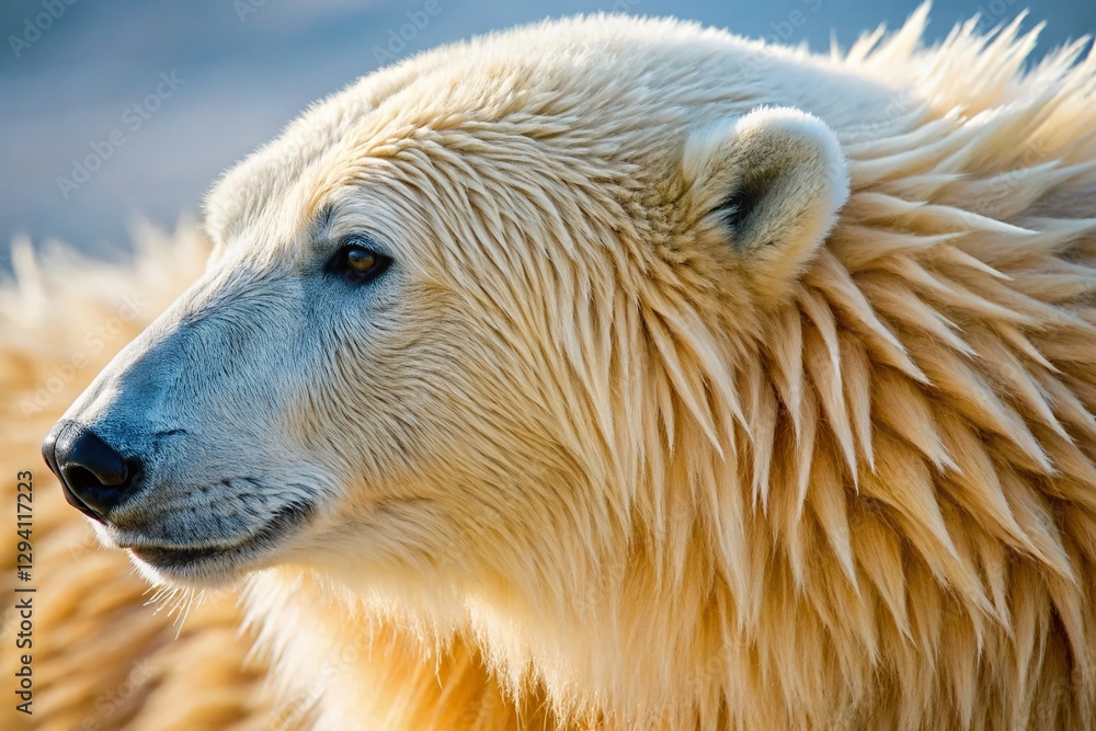 Macro Polar Bear Fur Texture: Close-up Wildlife Photography Macro Polar Bear Fur Texture: Close-up Wildlife Photography