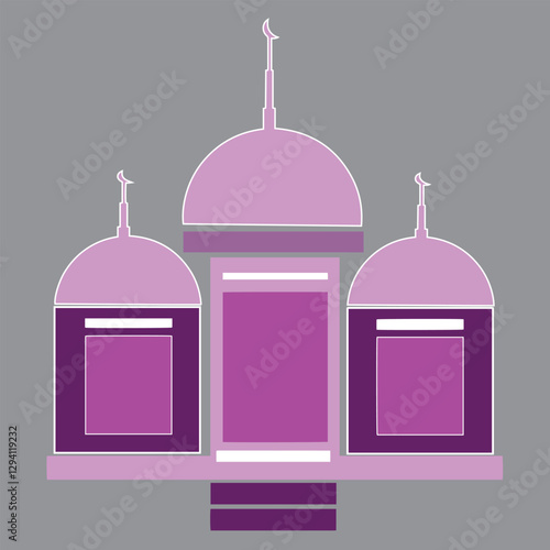 Wallpaper Mural simple flat islamic mosque purple arabic Torontodigital.ca