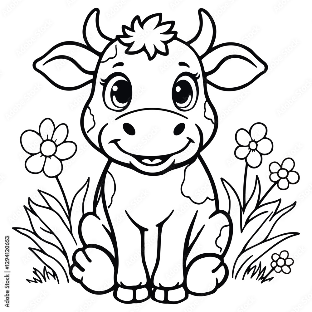 cow with a flower cow with a flower
