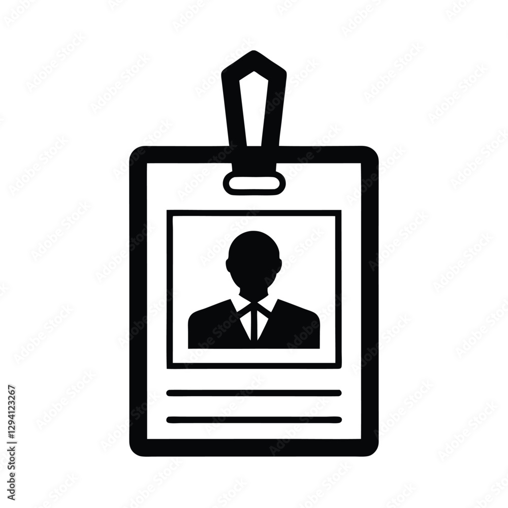Clean office ID badge vector image showcasing clear design for secure employee identification on white Clean office ID badge vector image showcasing clear design for secure employee identification on white