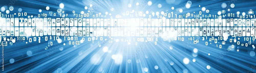 Obraz premium Abstract digital data stream background (2)