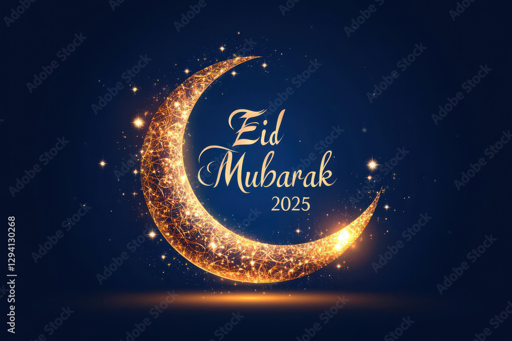 Fototapeta premium A Festive Crescent Moon With Elegant 