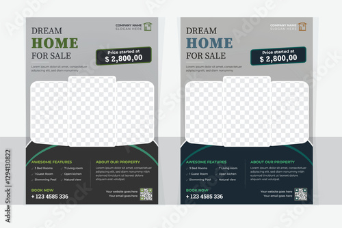 Modern clean & best real estate business a4 vector flyer template, property sale flyer design, promote real estate business, 