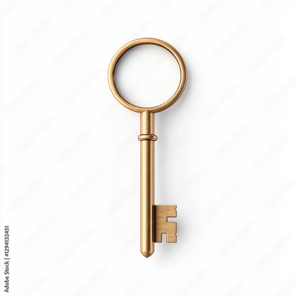A shiny, golden key with a circular handle and intricate details, symbolizing access, security, and opportunity. A shiny, golden key with a circular handle and intricate details, symbolizing access, security, and opportunity.