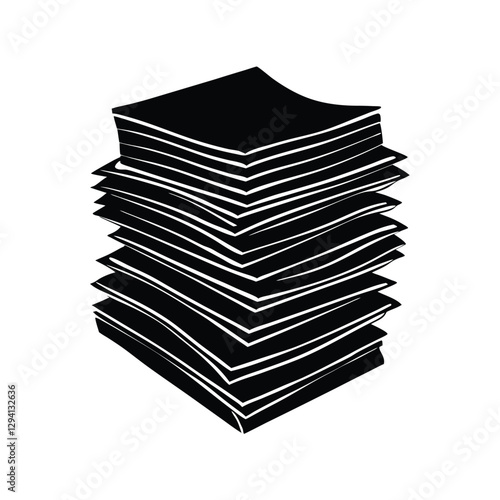Simple paper stack illustration offering clear organization and neat document presentation for work
