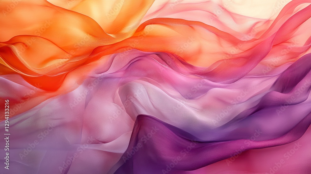 Obraz premium Abstract Flowing Fabric in Warm and Cool Tones