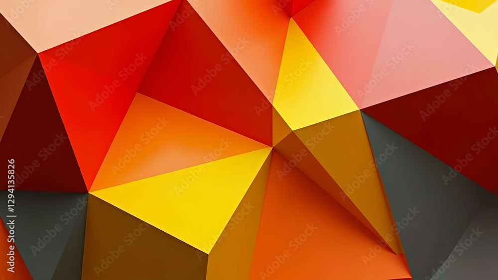 geometric pattern red yellow gray 3d triangles abstract geometric pattern red yellow gray 3d triangles abstract
