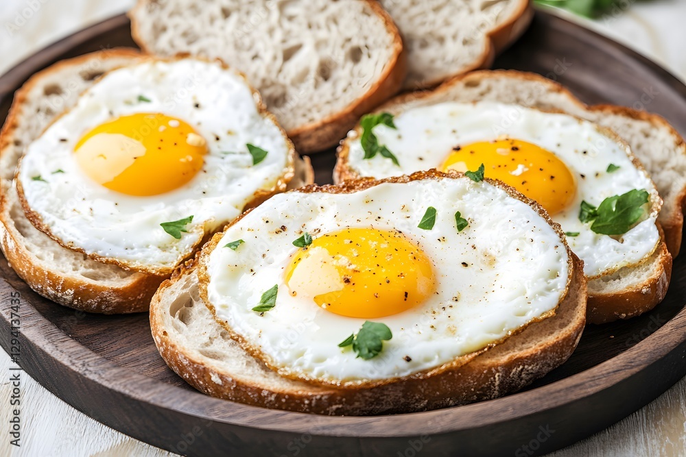 Delicious Fried Eggs on Toast Breakfast Food Delicious Fried Eggs on Toast Breakfast Food