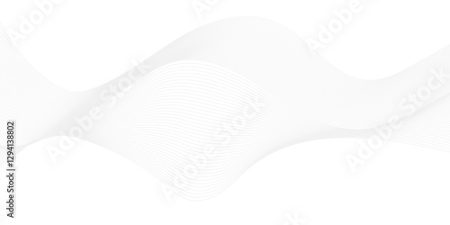 Dynamic minimal smoke sound line. Abstract glowing white blend line smooth flow soundwave curve energy gradient vector futuristic digital outline line science design.	