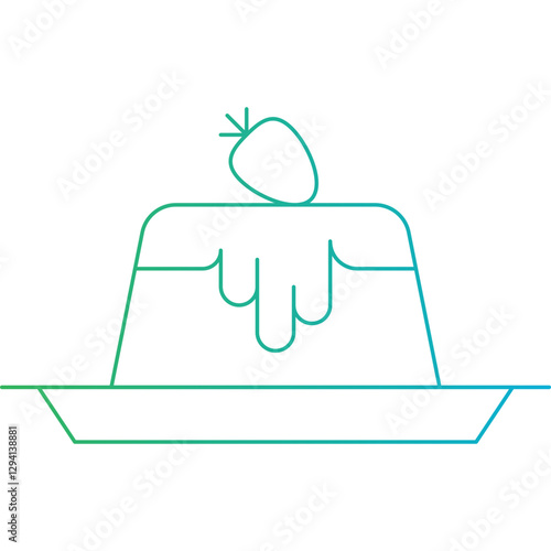 Panna Cotta icon single vector illustration