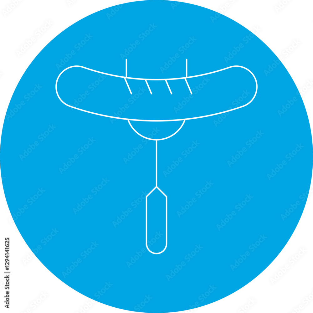Boiled Sausgages icon single vector illustration Boiled Sausgages icon single vector illustration
