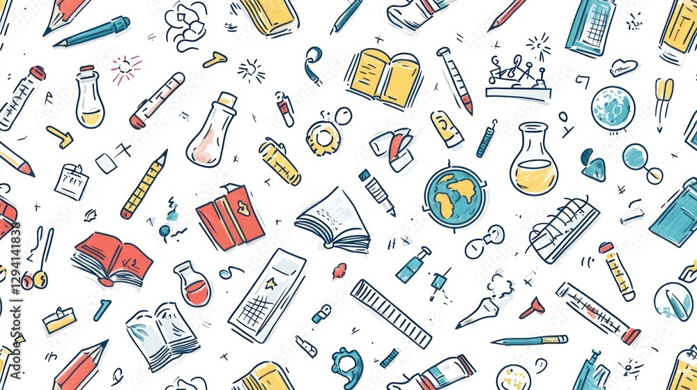Education Doodle Pattern Background Education Doodle Pattern Background