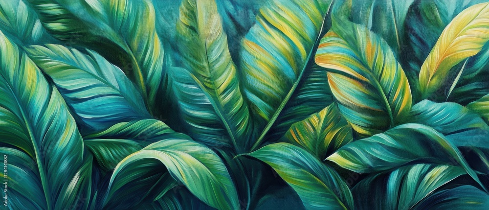 Tropical green leaves background with vibrant foliage texture, nature pattern for design, gardening, botanical art, home decor, and creative projects. Tropical green leaves background with vibrant foliage texture, nature pattern for design, gardening, botanical art, home decor, and creative projects.