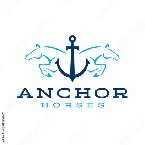 Elegant Anchor Horse Logo, Anchor logo, Horse logo.