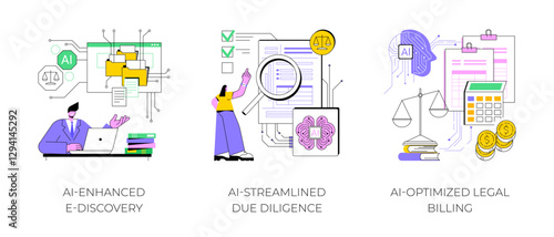 AI Technology for Legal Services abstract concept vector illustrations.