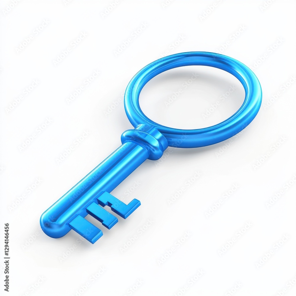 Blue key icon bubble message isolated on white background Blue key icon bubble message isolated on white background