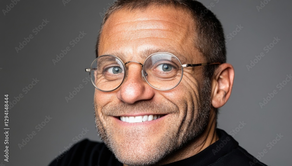 Boost Your Brand with a Friendly Face Smiling Man with Glasses in Minimalist Design Enhance your branding efforts with images conveying trustworthiness and approachability Explore this high-quality Boost Your Brand with a Friendly Face Smiling Man with Glasses in Minimalist Design Enhance your branding efforts with images conveying trustworthiness and approachability Explore this high-quality