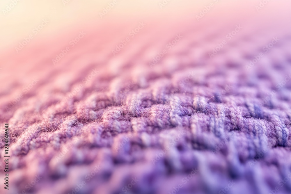 Fototapeta premium Close-up of soft, purple knitted fabric with a textured surface and subtle color variations.