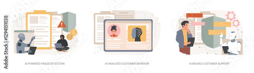 AI in Insurance Business abstract concept vector illustrations.