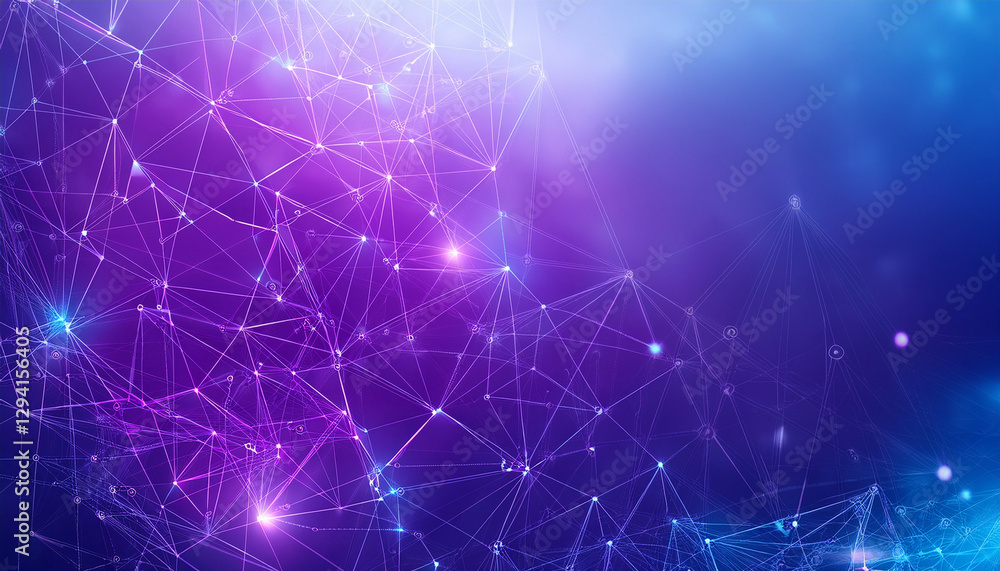 Abstract polygonal space on bright blue purple pattern background with glowing connecting dots and lines. Plexus structure. Graphic purple blue illustration. Abstract polygonal space on bright blue purple pattern background with glowing connecting dots and lines. Plexus structure. Graphic purple blue illustration.