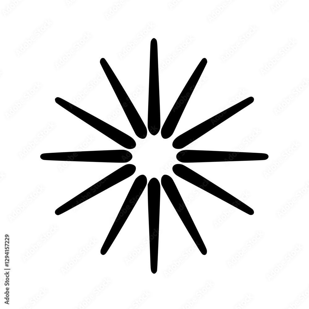 Abstract Radiating Lines Icon Representing Energy, Light, and Focus Abstract Radiating Lines Icon Representing Energy, Light, and Focus