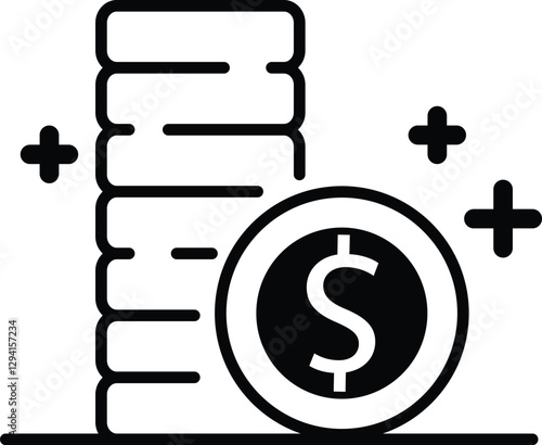 Cashback icon set, Return money, black and white