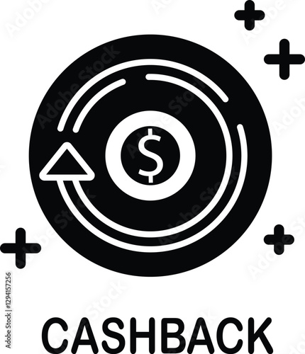 Cashback icon set, Return money, black and white