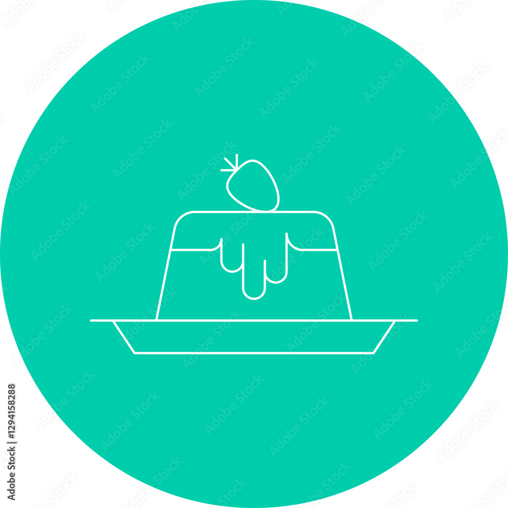 Panna Cotta icon single vector illustration Panna Cotta icon single vector illustration