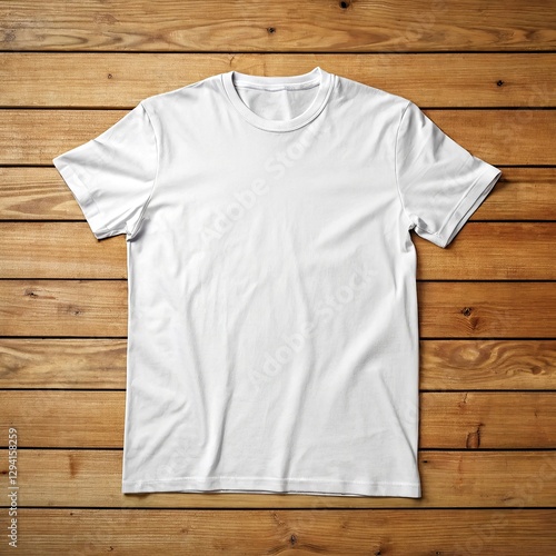 Wallpaper Mural Free photo New mockup set t-shirts with copy space on wood background	 Torontodigital.ca