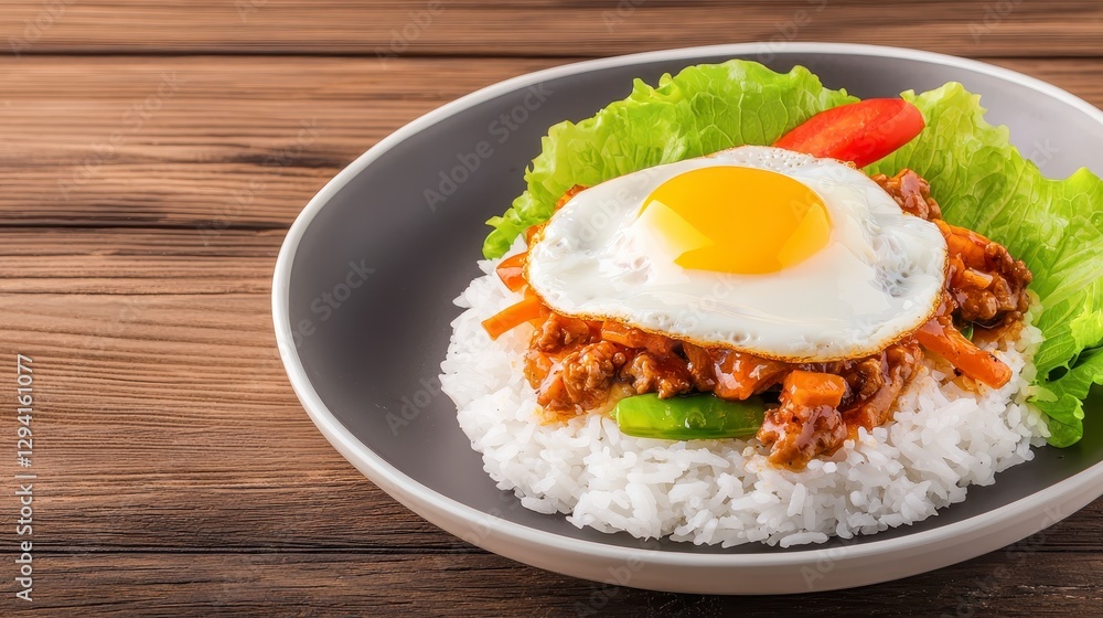 Savory Ground Meat and Rice Bowl with Fried Egg Savory Ground Meat and Rice Bowl with Fried Egg