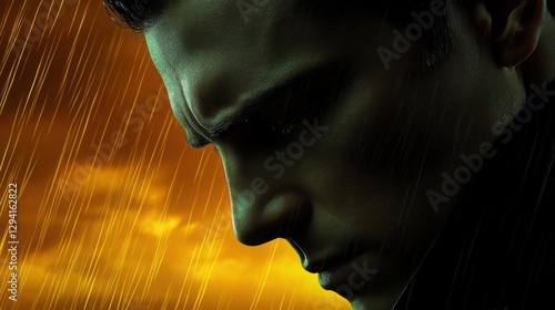 Rain, Gloom, Melancholy, Man, Sadness