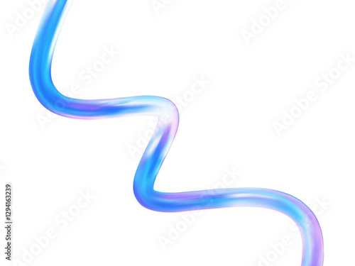 3D holographic abstract curve in the form of a pipe